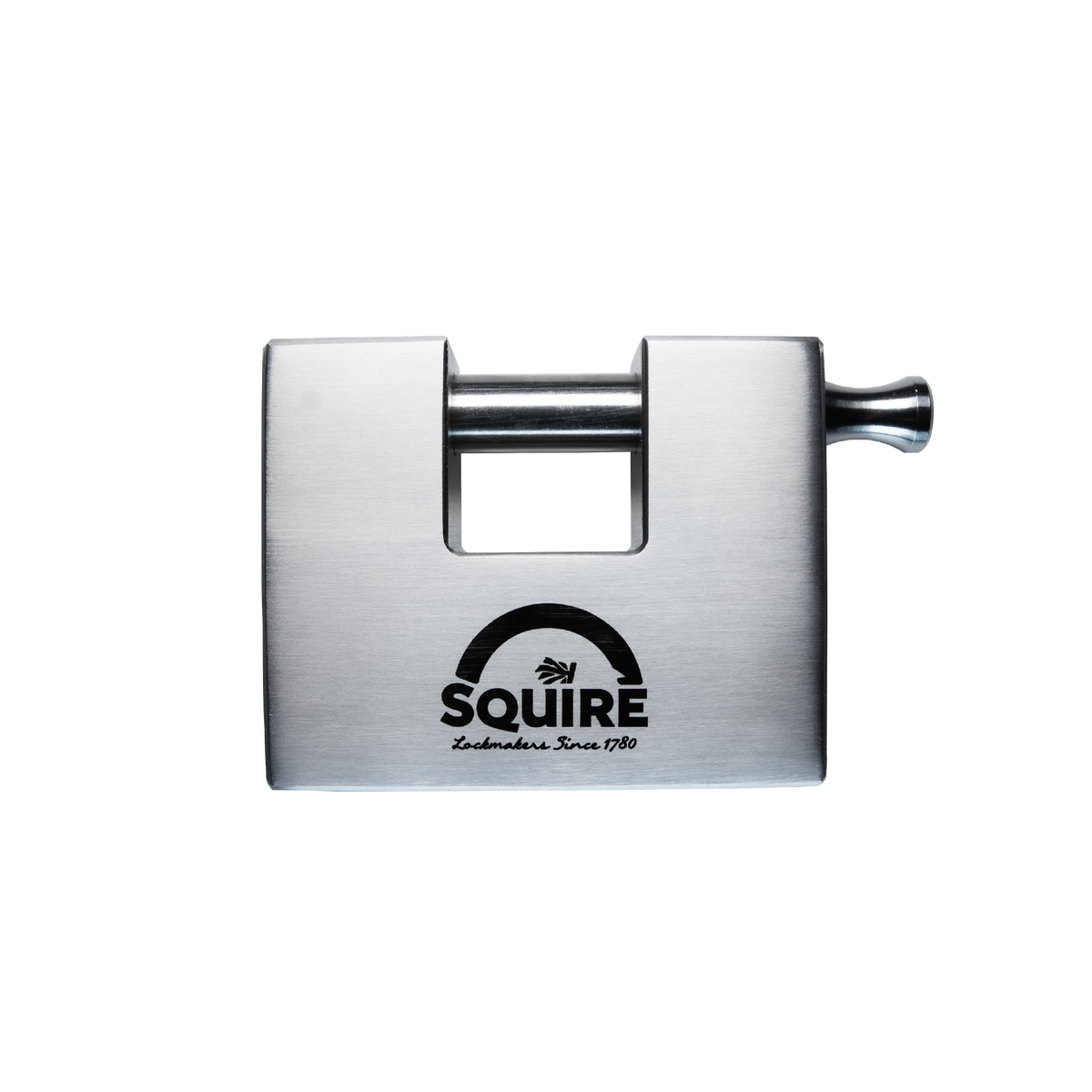 Squire ST75S 75mm stainless steel container padlock, angled view