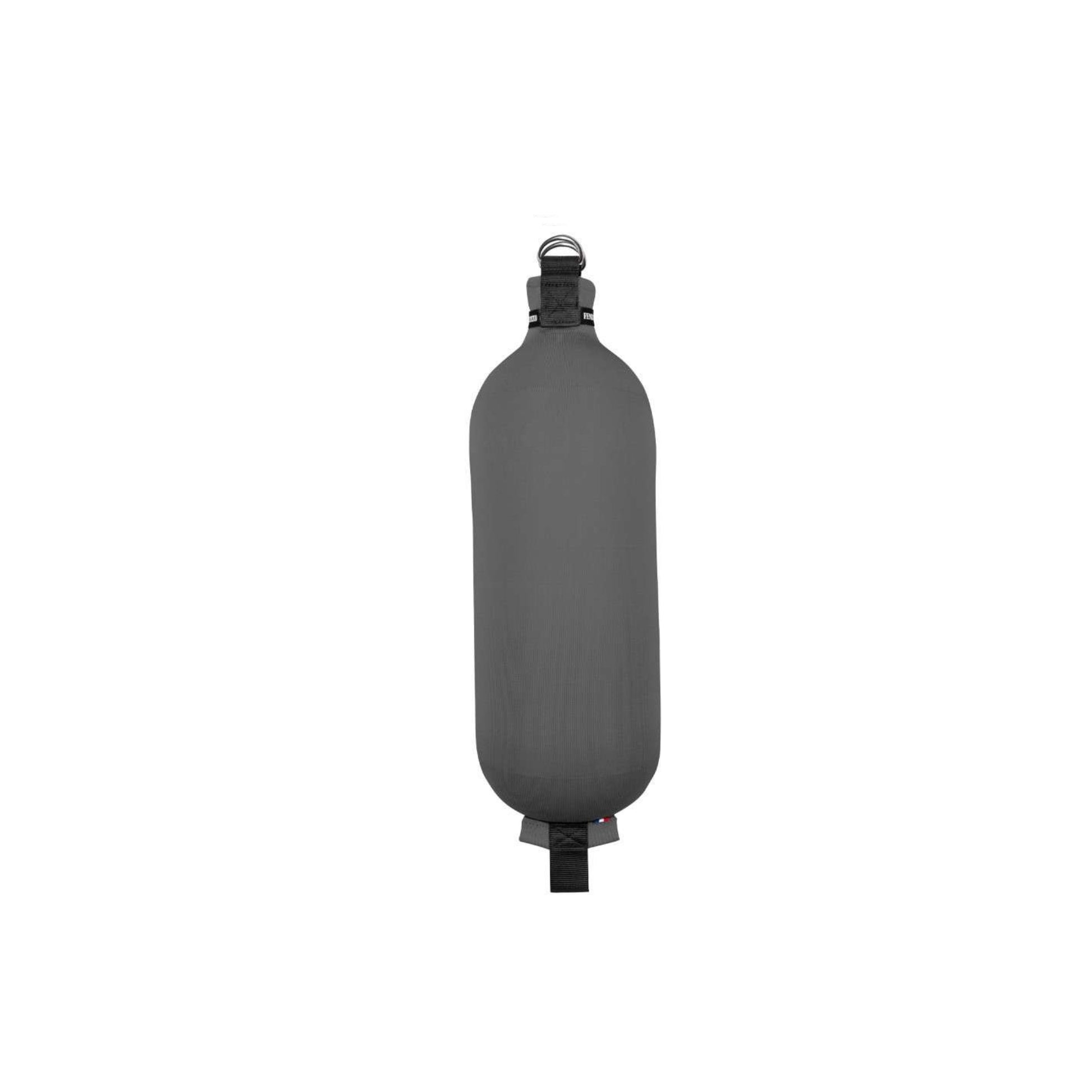 Fendertex textile fender in dark grey product shot for superyacht mooring protection