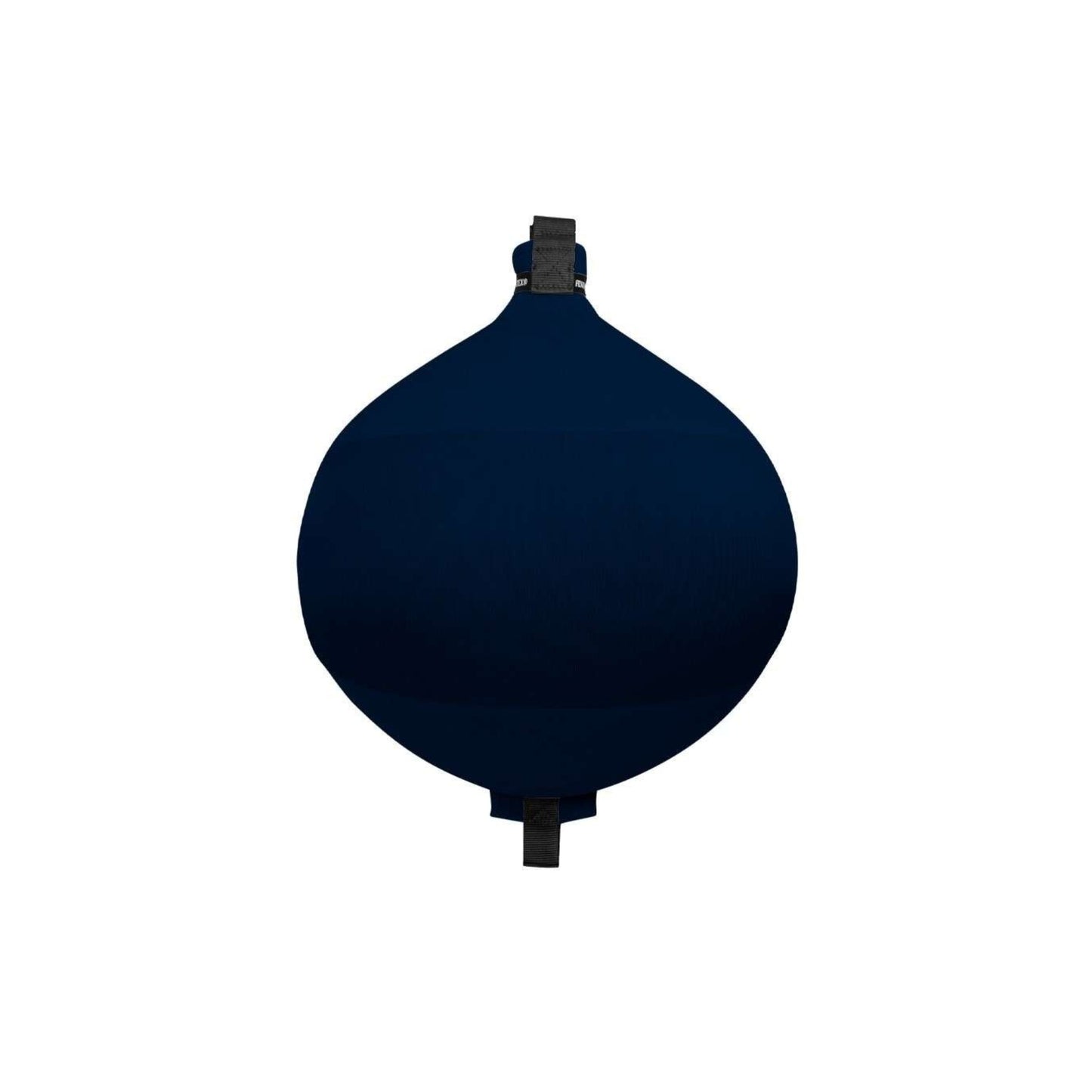 Fendertex round textile fender in navy blue product shot for superyacht mooring protection