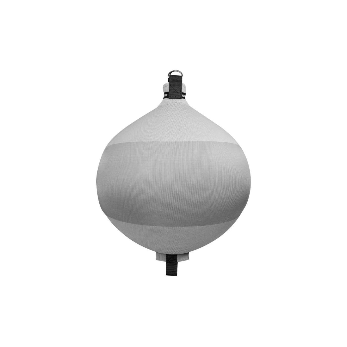 Fendertex round textile fender in light grey product shot for superyacht mooring protection