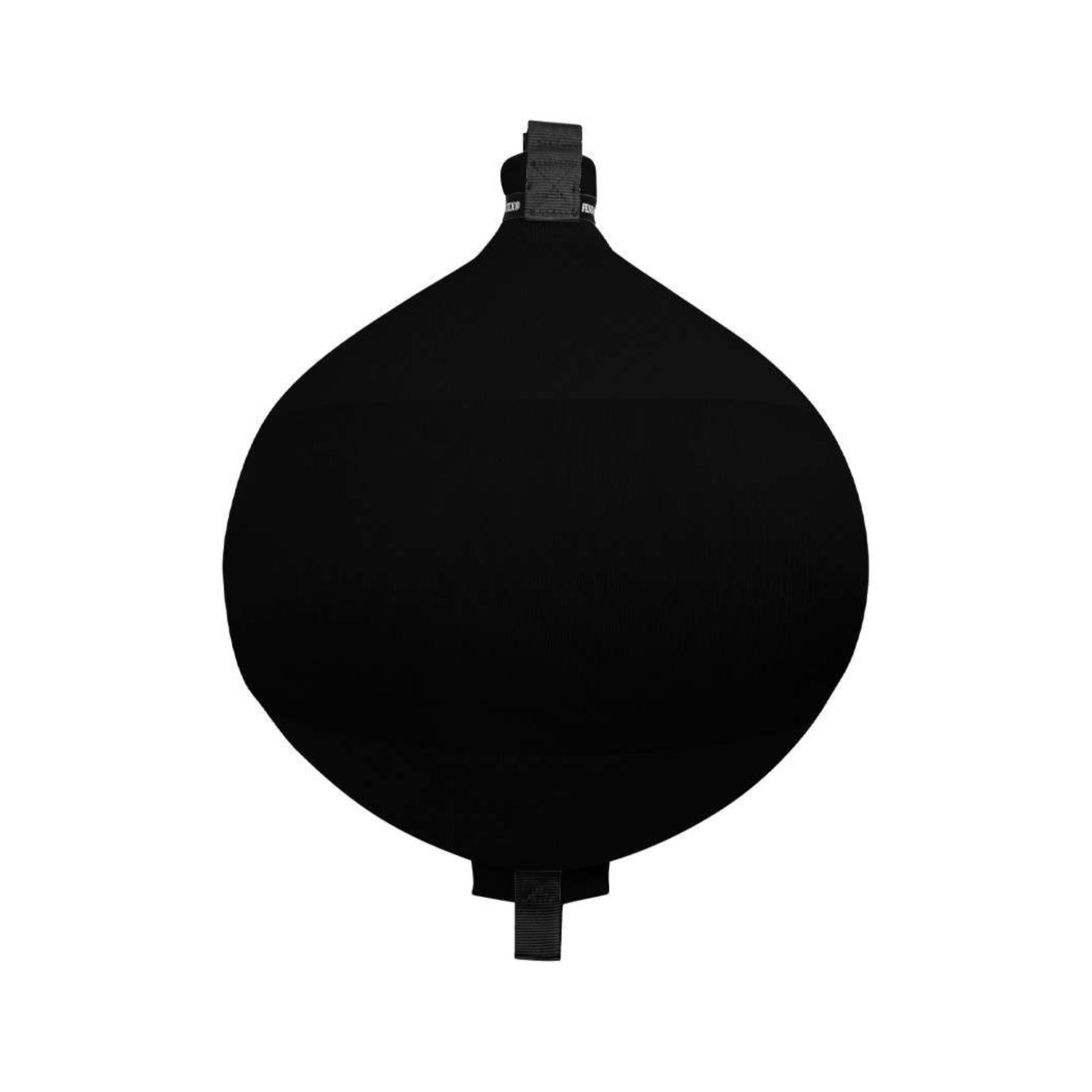 Fendertex round textile fender in black product shot for superyacht mooring protection