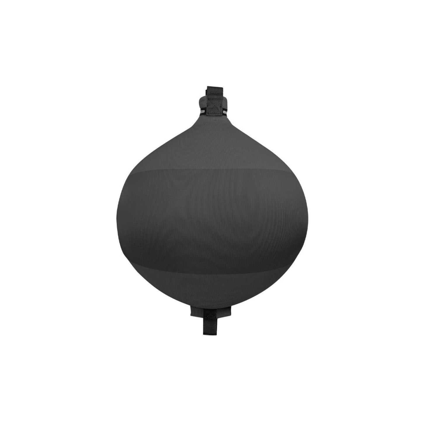 Fendertex round textile fender in dark grey product shot for superyacht mooring protection