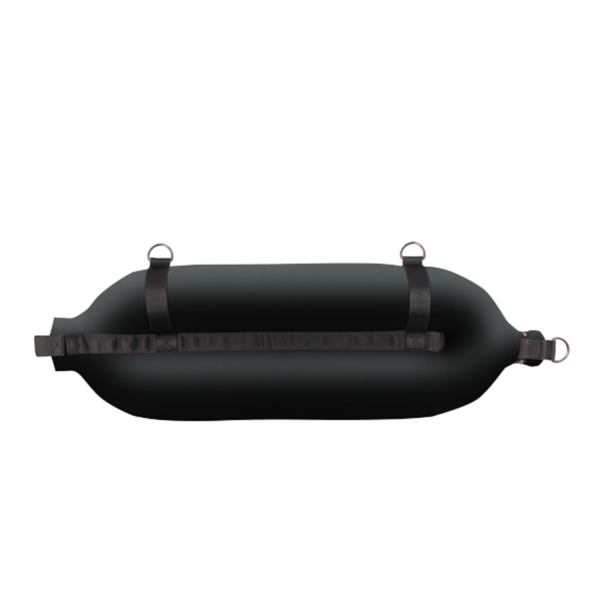 Fendertex horizontal textile fender in black product shot for superyacht hull protection.