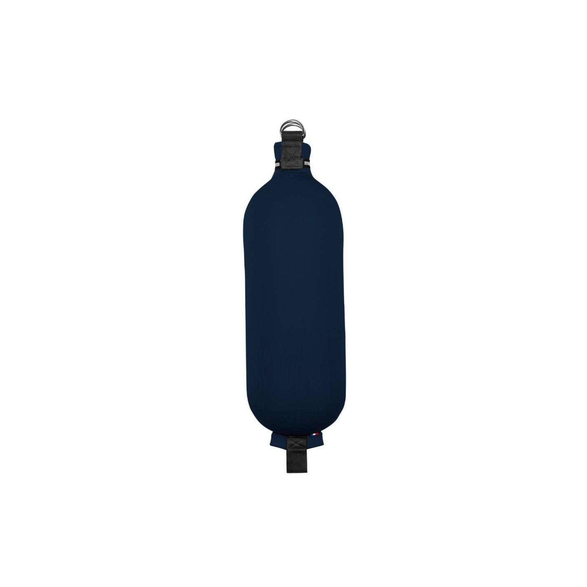 Fendertex textile fender in navy blue — wider size product shot for superyacht mooring protection