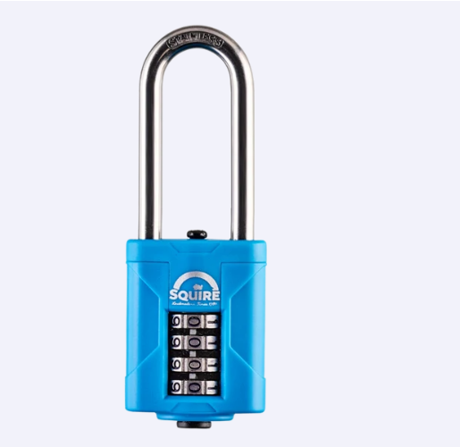 Squire CP40S/2.5 long shackle rustproof combination padlock with stainless steel shackle, detail view