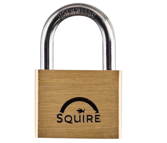 Squire LN5S 50mm premium brass marine padlock with stainless steel shackle