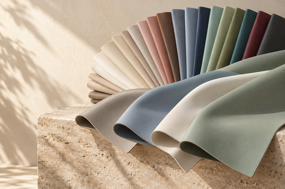 Siléa campaign concept showing silicone-leather colour directions for coordinating upholstery
