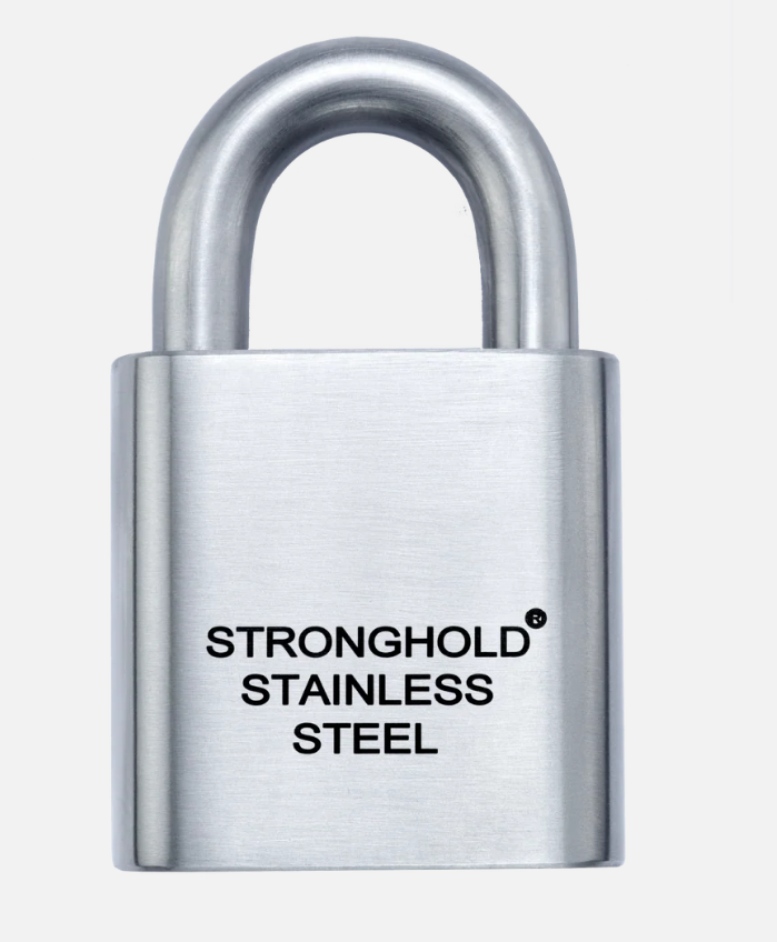 Squire ST65S 65mm Stronghold open shackle stainless steel marine padlock, shackle detail