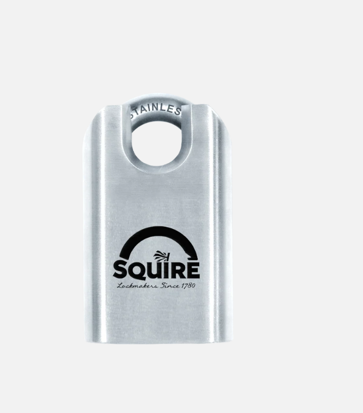 Squire ST50CS 50mm closed shackle stainless steel marine padlock, detail view